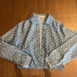 Chelsea & Violet distressed denim cropped long sleeve. Vintage